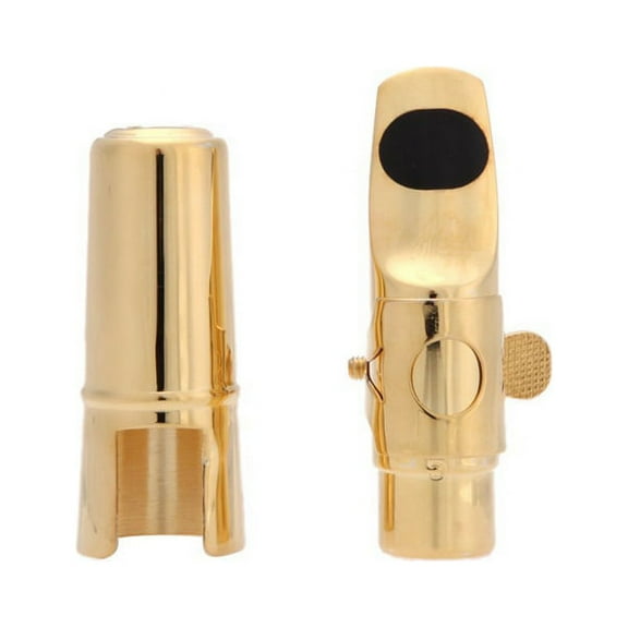 Jazz Soprano Saxophone 5C Metal Mouthpiece Pads Cushions Cap Buckle with Gold Plating