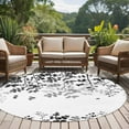 thumbnail image 4 of Round Rug 6Ft Washable Non-Slip, Black Leaves Circle Area Rugs for Living Room Bedroom, Summer Botanical Indoor Floor Mats Carpet Runner for Home Decor Aesthetic, 4 of 8