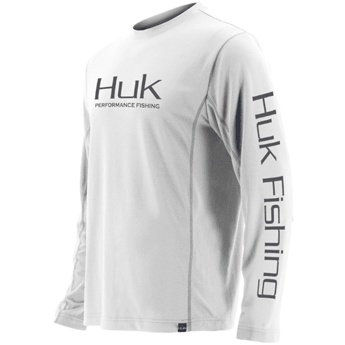 2XL CLOSEOUT Huk L/S Performance ICON in White 