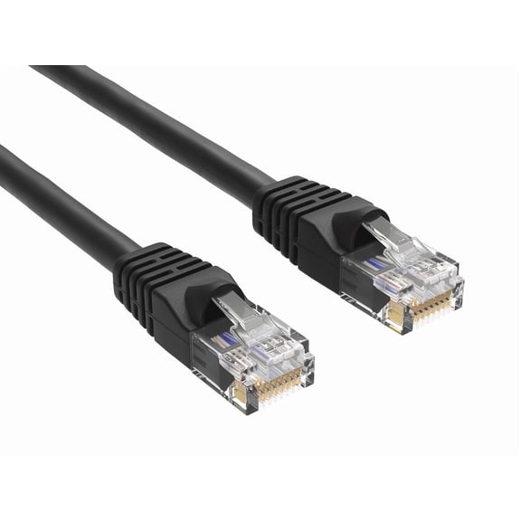Cable Leader 12ft Cat6 UTP Ethernet Network Patch Cable Snagless 24AWG Bare Copper, Black