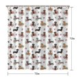 thumbnail image 5 of Dachshund and Rose White Pattern Modern Waterproof Shower Curtain Set with 12 Hooks, Washable Decorative Bathroom Shower Curtain, 5 of 6