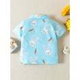 thumbnail image 3 of Sedceaty Toddler Girls Boys Summer Casual Shirt Short Sleeve Heart/Rabbit/Clover Print Button Tops, 3 of 9