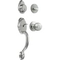 thumbnail image 1 of Ensemble de Poignées de Porte d'Entrée, Ensemble de Serrure de Porte d'Entrée en Nickel Satiné, Ensemble de Poignées d'Entrée avec Serrure, Pêne Dormant à Cylindre Simple et Poignée à Bouton, Réversible pour Portes Droitier et Gaucher (Antique_, 1 of 7