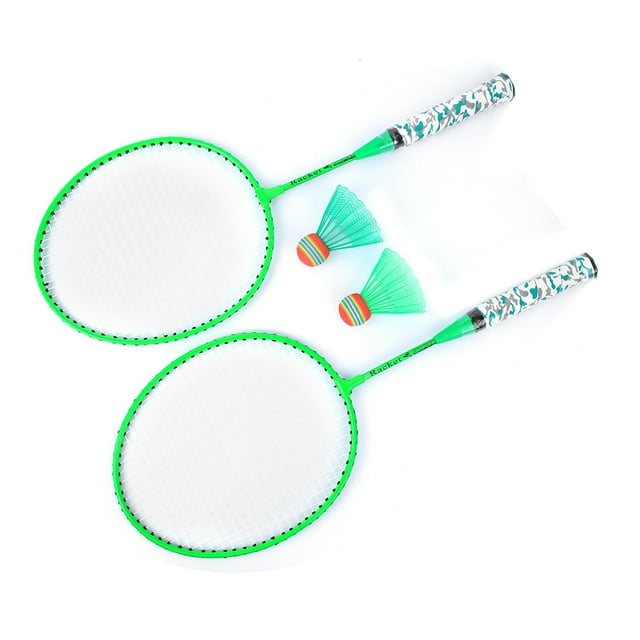 With 2 Balls Strong And Durable Children Badminton Racket, 1 Pair Badminton Racket Set, Girls Toy For Kids Boys Fluorescent Green