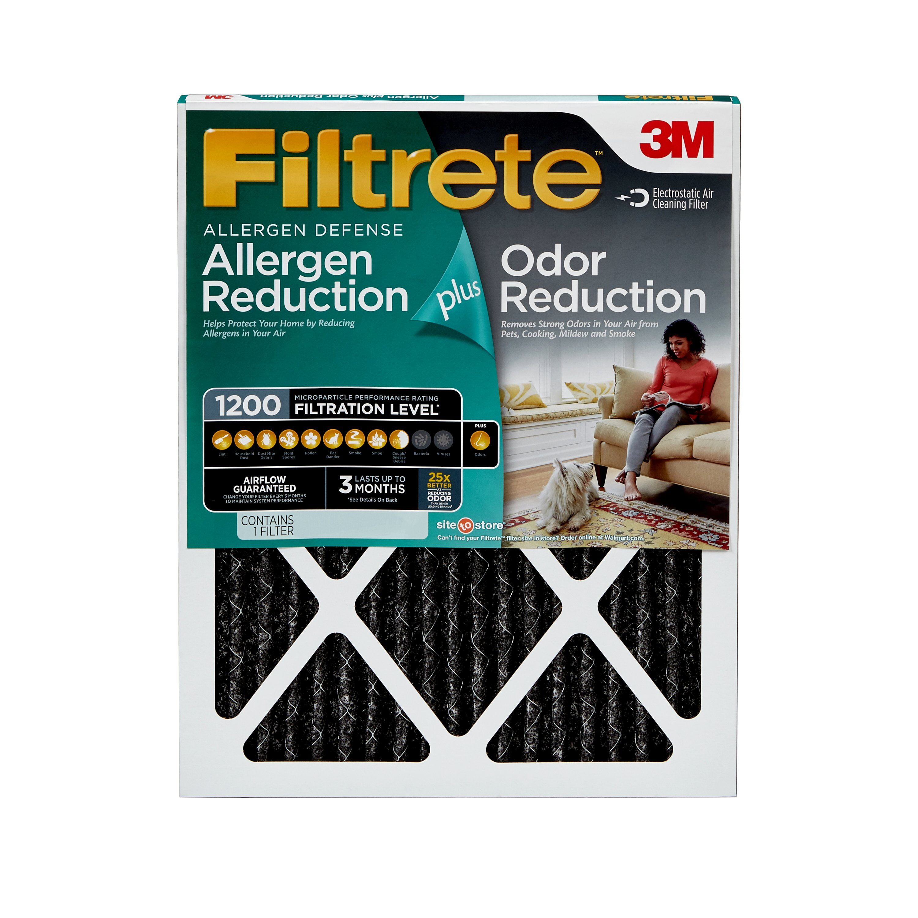Filtrete 20x22x1, Allergen Plus Odor Reduction HVAC Furnace Air Filter