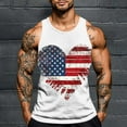 thumbnail image 2 of VBTAPA 4th of July Patriotic Shirts for Men American Flag Tank Tops Independence Day Cap Sleeve T-Shirts White M, 2 of 6