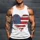 thumbnail image 1 of Camiseta sin mangas de cuello redondo para hombre, con estampado del Día de la Independencia, cuello redondo, estilo informal, deportiva, para hombre, 1 of 5