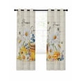 thumbnail image 7 of White Daisy Blackout Curtains for Bedroom, Spring Floral Elegant Pastoral Bees Watercolor Thermal Insulated Kitchen Drapes with Grommets, Light Blocking Window Treatment, 2 Panels 27.5" x 39", 7 of 7