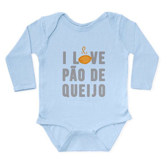 CafePress - I Love Pão De Queijo (Cheese Bread) Body Suit - Long Sleeve Cotton Baby Bodysuit