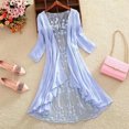 thumbnail image 5 of Neewe Women Cardigan Summer Long Sleeve Ice Silk Patchlace Knitwear Elegant Thin Air-Conditioning Sunscreen Shirt Tops, 5 of 5