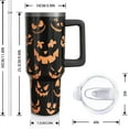 thumbnail image 2 of Halloween Pumpkin Face 40 Oz Tumbler With Handle and Straw, Stainless Steel Double Walled Vacuum Insulated Cup, Holiday Gifts for Women Men, 2 of 6