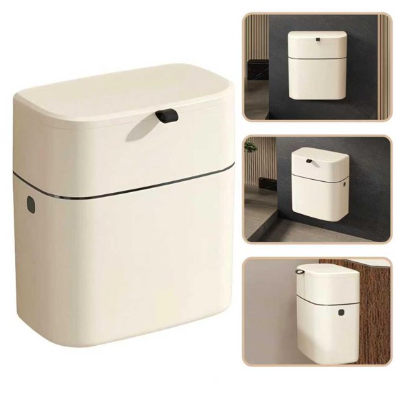 10L Cubo de Basura Colgante,Basurero para Cocina,Bote de Basura con Tapa,Cesto de Basura de Pared de Cocina,Cubo de Basura con Tapa,Deslizante Abierto,Adecuado pare Dormitorio,Oficina,Baño