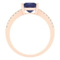 thumbnail image 4 of Clara Pucci 14K Rose Gold Solid Gold Tanzanite Solitaire with Accents Anniversary Ring for Women - 1.62 cttw Princess Cut, 4 of 8
