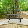 96" Rectangular Picnic Table, Modern Outdoor Table with Rounded Edges