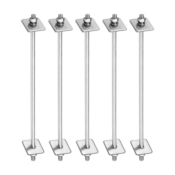 5 Pack M5x160mm 304 Stainless Steel Double End Threaded Stud Screws Set