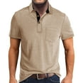 thumbnail image 1 of Chemises pour Hommes Classification de Produits Chemises pour Hommes Titre Homme Été et Printemps Couleur Unie Col à Revers Manches Courtes Col Boutonné Chemise Rayée Surdimensionnée Haut, 1 of 5