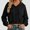 Black, variant on Teylalorva Women's Outerwear Jackets Basic Hooded Button Drawstring Short Double Pocket Long Sleeve Fall Winter Pink Size L