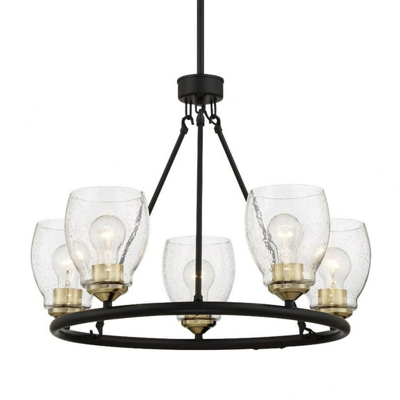5 Light Chandelier In 24-Coal/Stained Brass Finish -Traditional Installation Minka Lavery 2435-878
