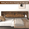 thumbnail image 7 of Tcbosik Twin Size Daybed with Trundle, Charging Station and LED Lights, Storage Headboard with Sliding Barn Door and Shelf, Sofa Bed for Living Room, Guest Room, Bedroom, Space Saving, Black+Brown, 7 of 7