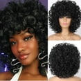 thumbnail image 2 of African Women's Wig Black African Small Curly Short Hair Fiber Head Cover Curly Afro Wigs For Black Women Baby Lights Hair Comb Lace Front Wigs Synthetic Hair for Women Human Curly Hair Wigs for Women, 2 of 6