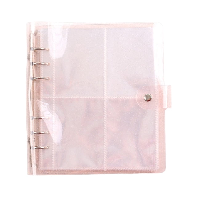 Cateissary Álbum de fotos transparente reutilizable portafotos de bebé compartimentos Rectangular portátil coleccionar libro tarjeta personalizada Artesanía Rosado 5 pulgadas Cateissary HA073852-04