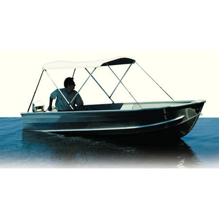 Attwood 2-Bow Bimini White Vinyl Boat Top, 63" to 73"