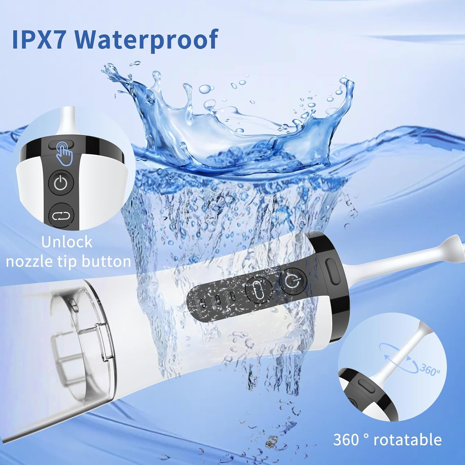 Water Flosser with Camera for Teeth, Visual Water Dental Flosser with 12-Gear, Rechargeable Water Flosser with 3-Nozzle and IPX7 Waterproof for Android and iOS(Black)