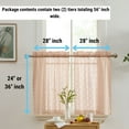thumbnail image 2 of THD Sofia Floral Rod Pocket Lace Semi Sheer Voile Short Cafe Tiers for Small Windows - 28 x 24 Inch Length (Blush Pink Tiers, Set of 2), 2 of 6