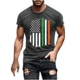 thumbnail image 2 of DDAPJ pyju St. Patrick's Day T-shirts for Men Shamrock American Flag Print Short Sleeve Crewneck Tees Lucky Green Clover Graphic Tees Summer Casual Tee Tops Flash Sale of Today Dark Gray M, 2 of 4