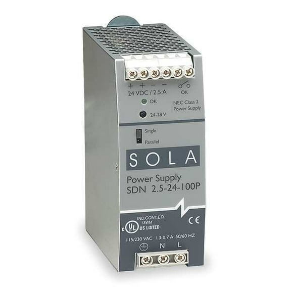 Solahd DC Power Supply,24VDC,2.5A,47-63Hz SDN2.524100P