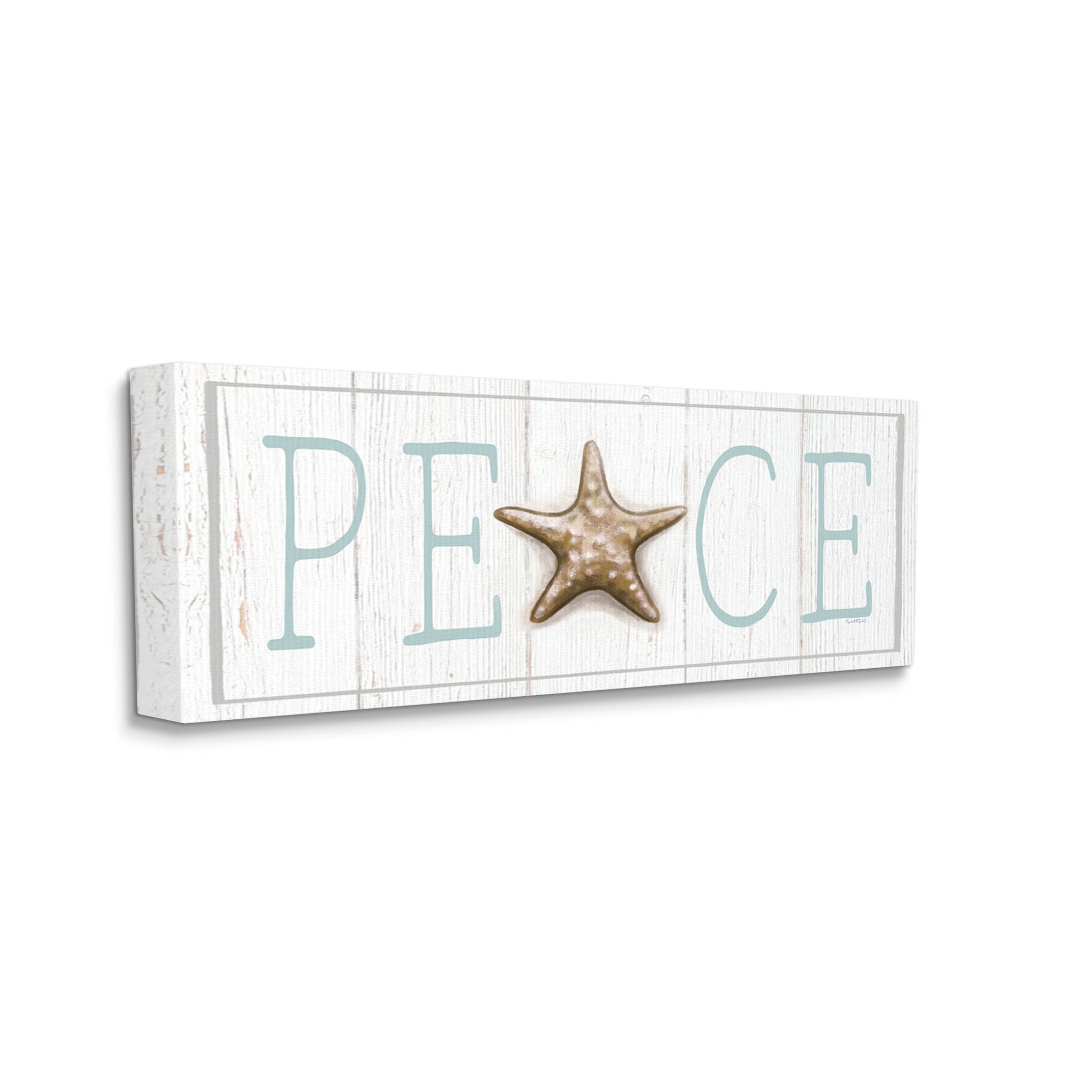 Stupell Industries Peace Seasonal Starfish Sign Graphic Art Gallery Wrapped Canvas Print Wall Art, Design by Elizabeth Tyndall