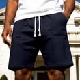 thumbnail image 5 of BRANROY Men's Loose Fit Woven Shorts - Breathable Elastic Waist Mens Athletic Shorts, Mens Casual Shorts and Everyday Shorts for Commute,Navy,2XL, 5 of 7