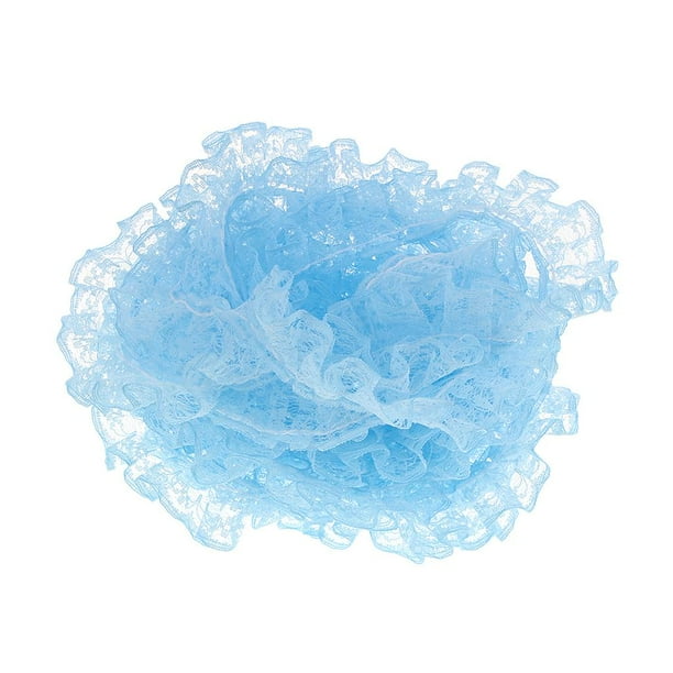 Cinta de encaje, encaje de flores, encaje elástico para manualidades, decoraciones de boda, cabello Azul claro