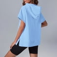 thumbnail image 4 of Ruyang Womens Oversized Short Sleeve Half Zip Hoodies 2024 Fashion Summer Sweatshirts with Pockets Dressy Casual Fashion Pullover Tops, 4 of 5