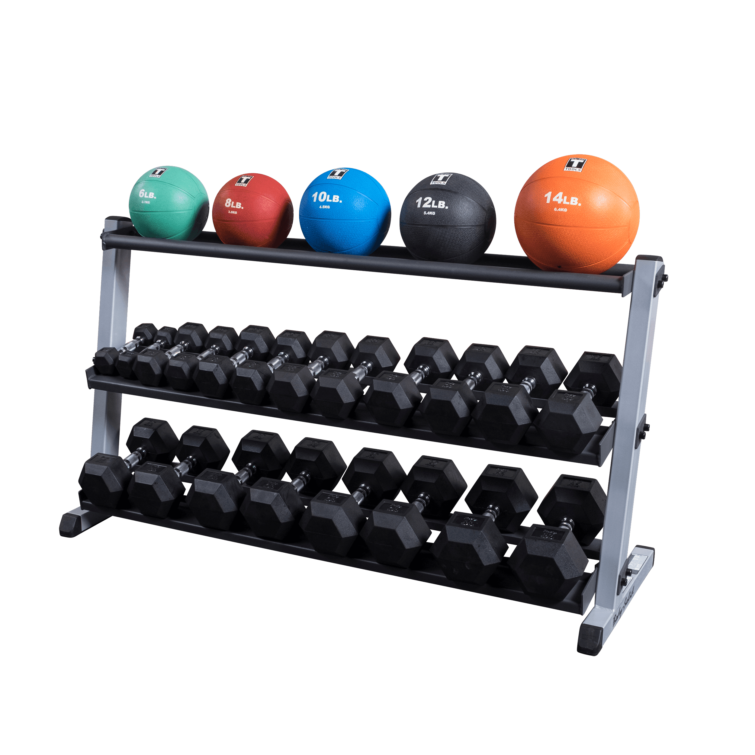 Body Solid - GDR60MRT 3 Tier Dumbbell / Medicine Ball Rack