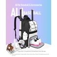 thumbnail image 2 of Bolsa de béisbol COMECOI Mochila de softball con compartimento para zapatos, 2 of 7