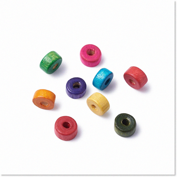 200Pcs Mixed Colors Natural Wood Spacer Beads 6x3mm - Eco-Friendly Wooden Loose Beads for Jewelry Making with 2mm Hole