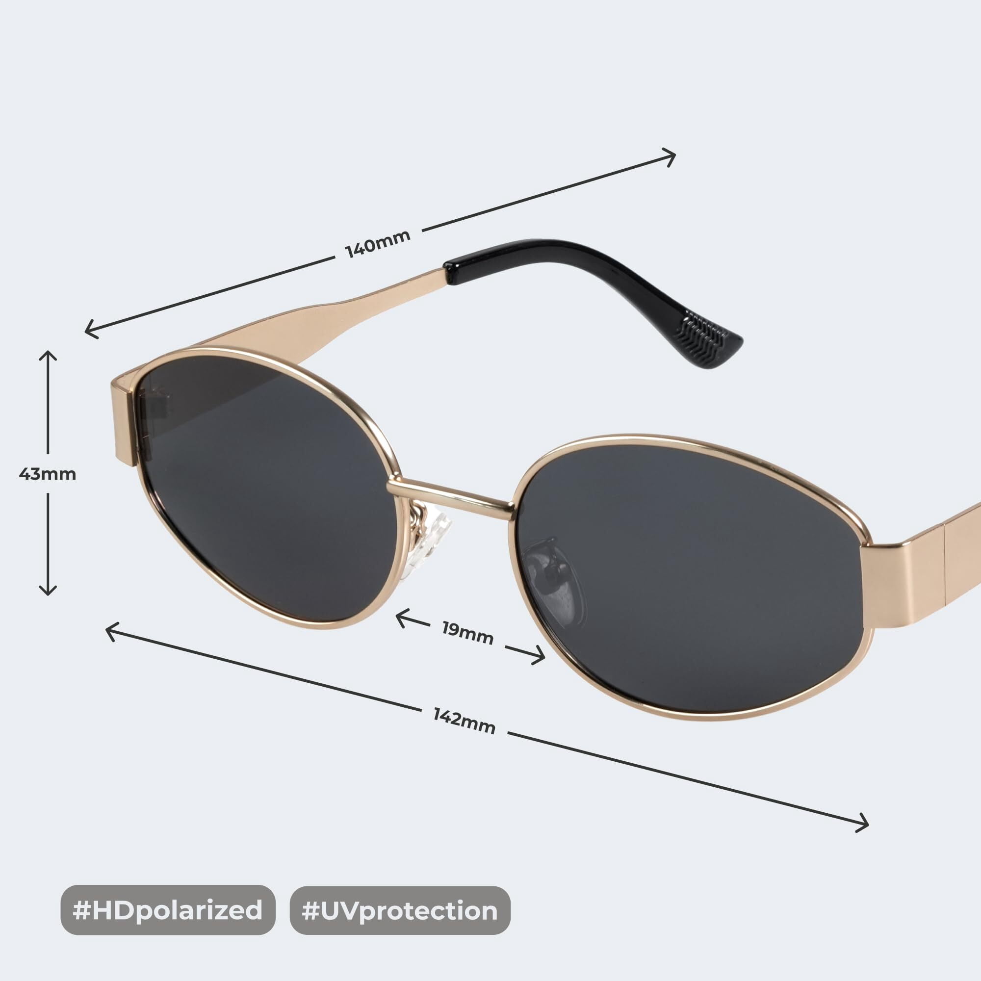 livho Oval Trendy Polarized Sunglasses Women Men, Retro Sun Glasses for Women Men 2025, Vintage Classic UV Protection Shades