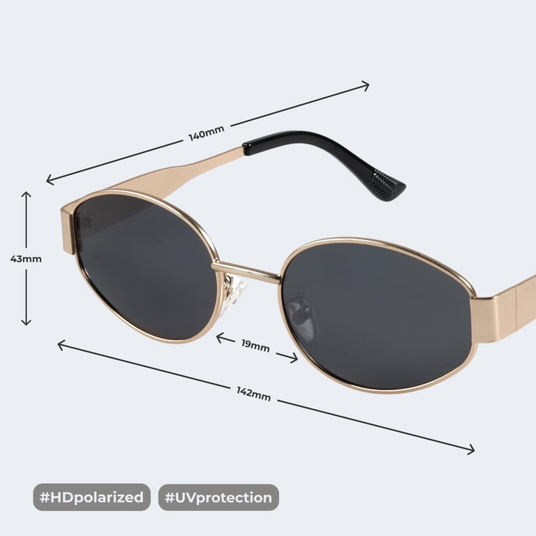 livho Oval Trendy Polarized Sunglasses Women Men, Retro Sun  display picture 2