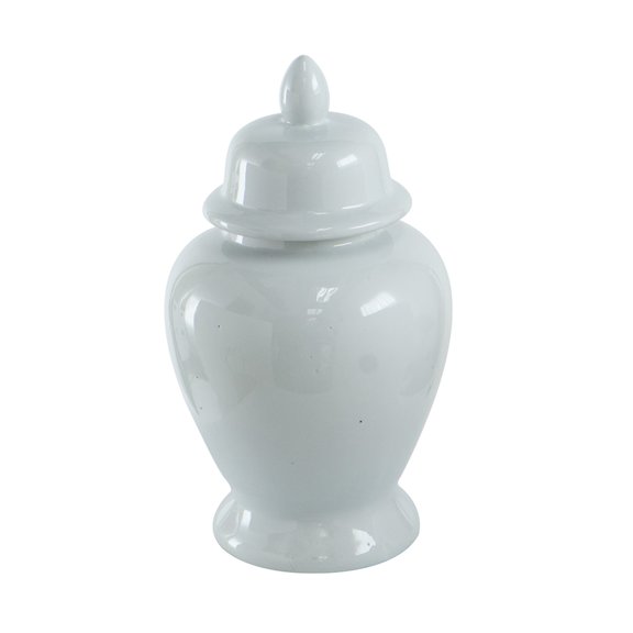 CC Home Furnishings Medium Seaford Porcelain Ginger Jar - 17" - White