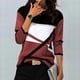 thumbnail image 1 of ICHUANYI Clearance Women's Fashion Casual Stitching Contrast Color Long Sleeve T-shirt Blouse(Red, M) ICHUANYI WER2023080811378, 1 of 5
