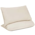 thumbnail image 1 of BLC 100% Organic Cotton Standard Size Pillowcases Set of 2 400 Thread Count 20 x 30 Percale Weave Fabric Fade & Wrinkle Resistant Envelope Closure Pillow Covers (Beige), 1 of 6
