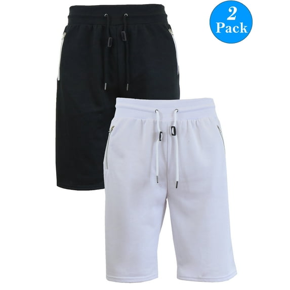 Men's Marled or Solid French Terry Shorts with Zipper Pockets (2-Pack)
