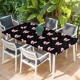 thumbnail image 2 of Valentine's Day Table Cloths for 3 Foot Rectangle Tables, Pink Bows Shining Stars Modern Black Patio Waterproof Elastic Fitted Tablecloths, Washable Rectangular Table Cover for Camping, 2 of 8