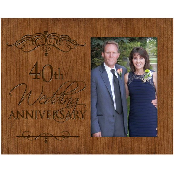 40th Wedding Anniversary Photo Frame Holds 4x6 Photo