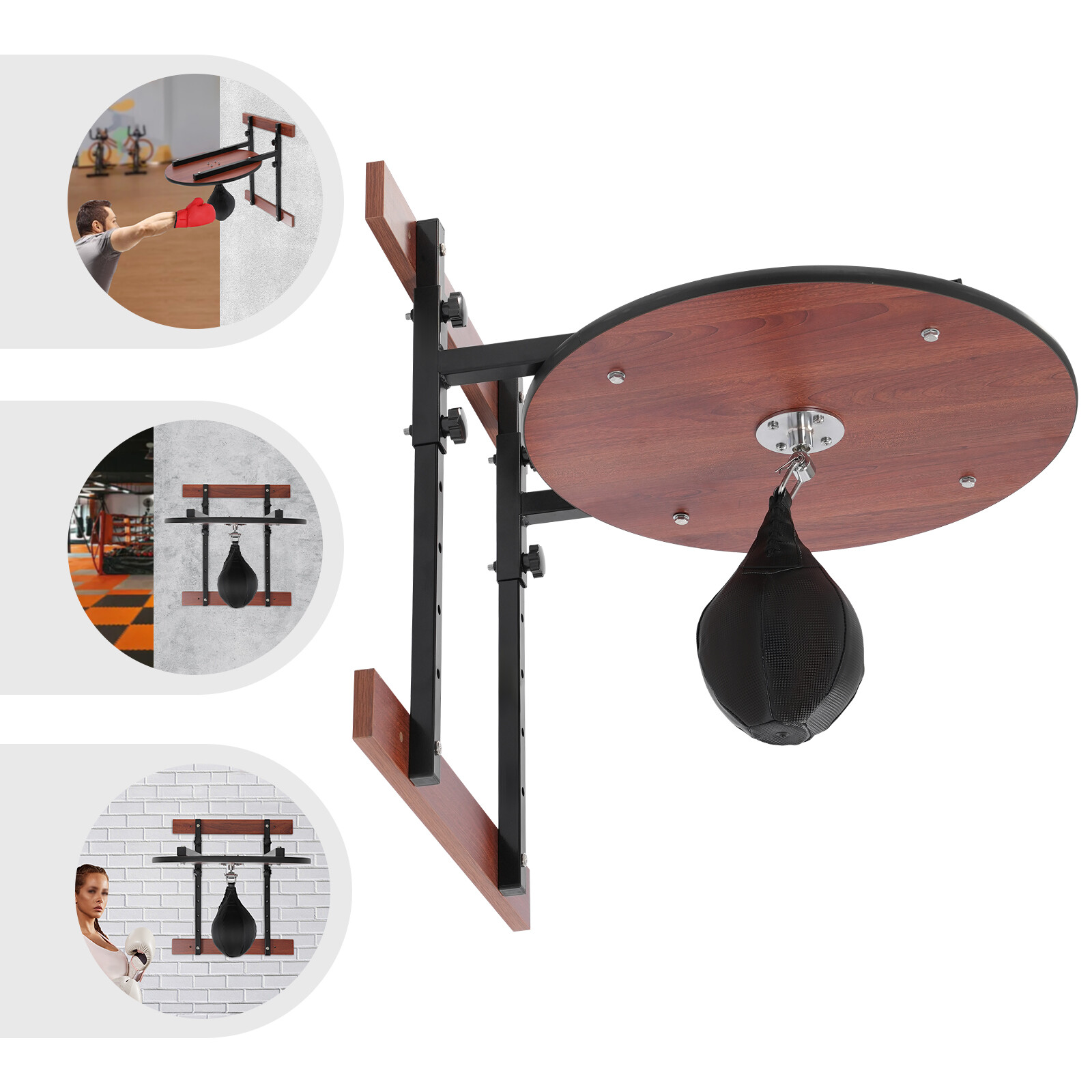 Adjustable Speed Bag, Heavy Duty Wall Mounted Boxing Speed Ball, PU Training Bag for Reaction Hand Eye Coordination Practice