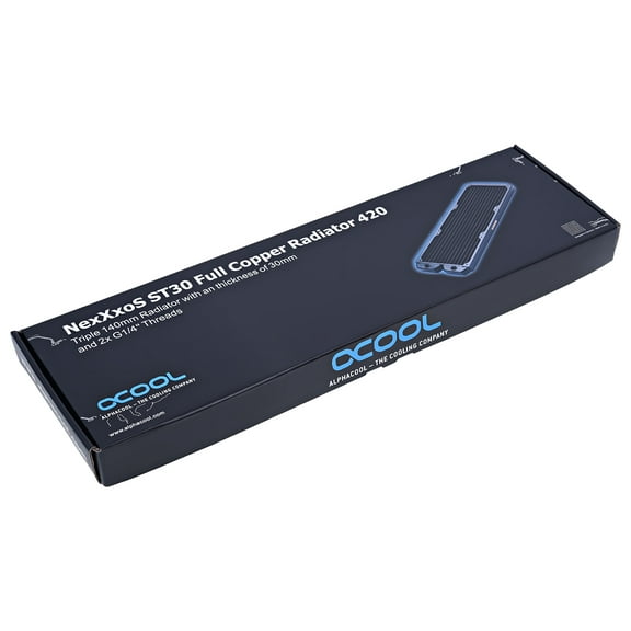 Alphacool NexXxos ST30 Full Copper Radiator 420, 140mm x 3, Triple Fan, Black