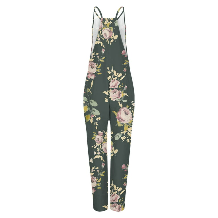 Xihbxyly Jumpsuits for Women, Women's Cotton Linen Loose Casual