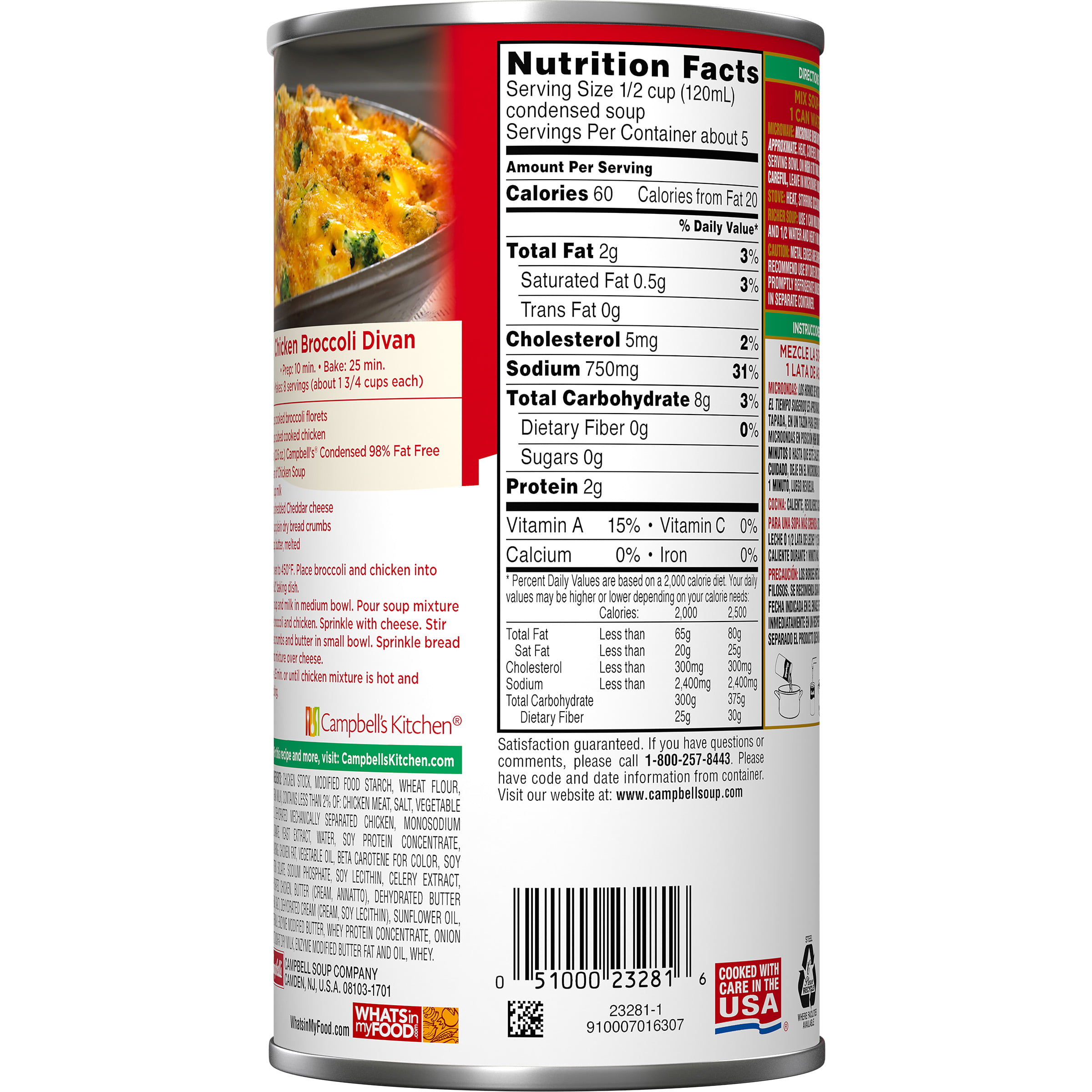 31 Campbell S Cream Of Chicken Soup Nutrition Label Labels Database 2020