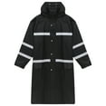 thumbnail image 3 of TiaoBug Men Raincoat Safety Work Rain Gear Waterproof Long Hooded Rain Jacket Coat Poncho Black 3XL/185, 3 of 7